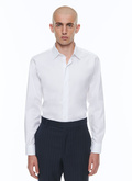 Cotton poplin shirt with straight collar - H3AXAN-E005-01