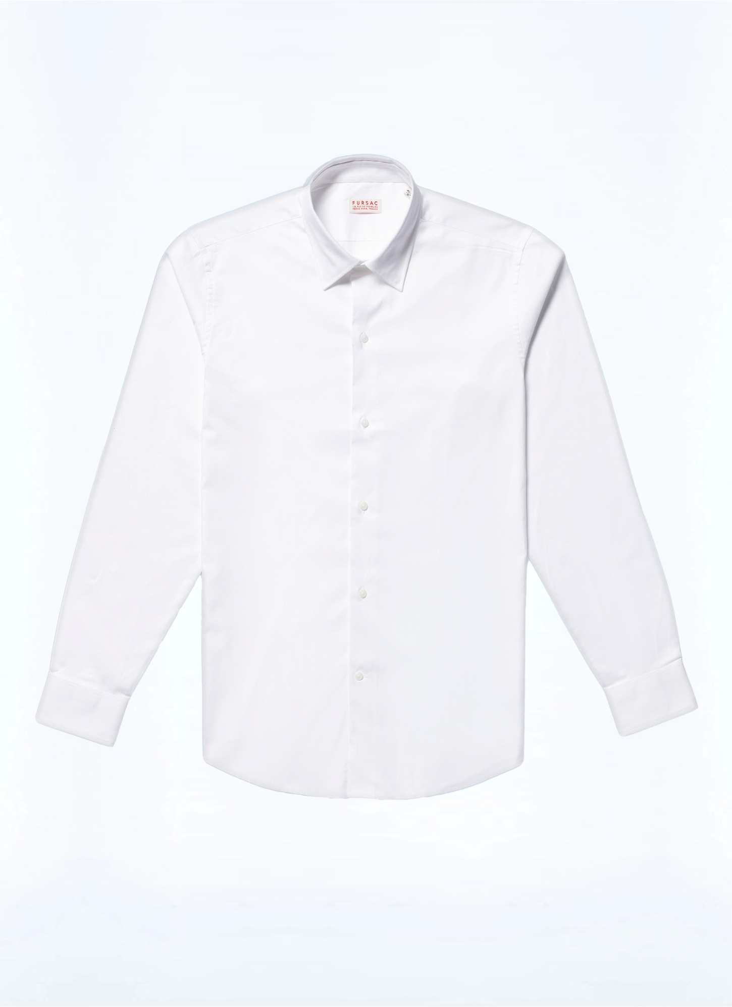 Men's white, ecru cotton poplin shirt Fursac - H3AXAN-E005-01