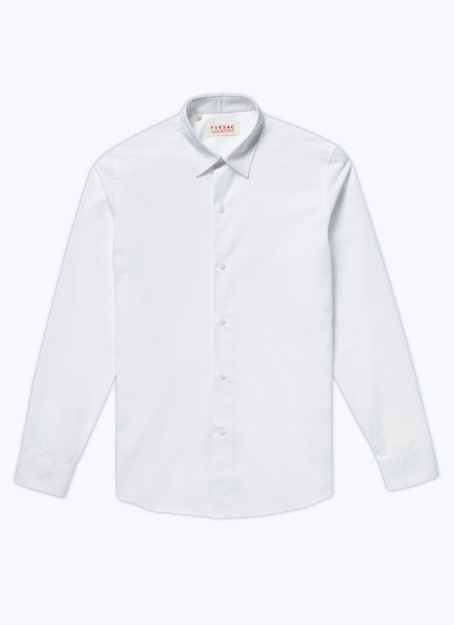 Men's white, ecru organic cotton shirt Fursac - H3AXAN-TH62-01