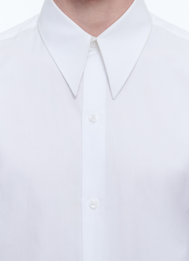 Men's white, ecru cotton poplin shirt Fursac - H3CHIC-E005-01