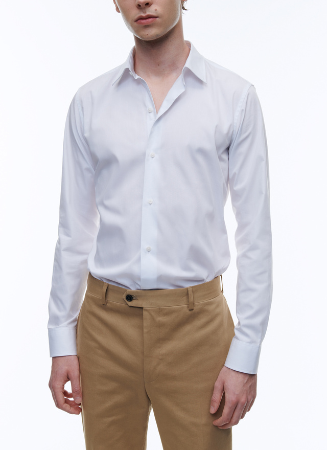 Men's shirt white organic cotton poplin Fursac - H3OXAN-TH62-01
