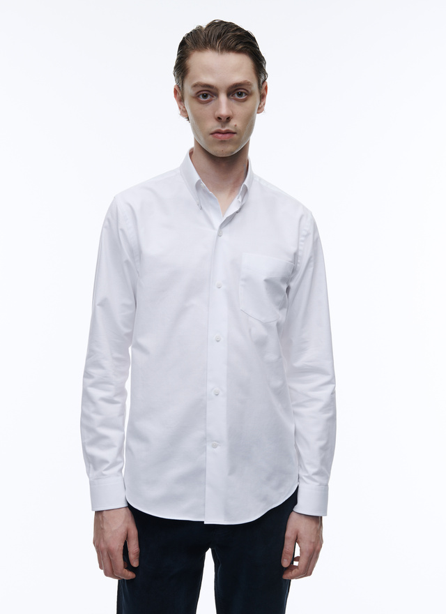 Men's shirt white oxford cotton Fursac - PERH3ABIA-VH42/01