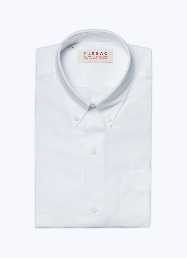 Men's white, ecru oxford cotton shirt Fursac - PERH3ABIA-VH42/01