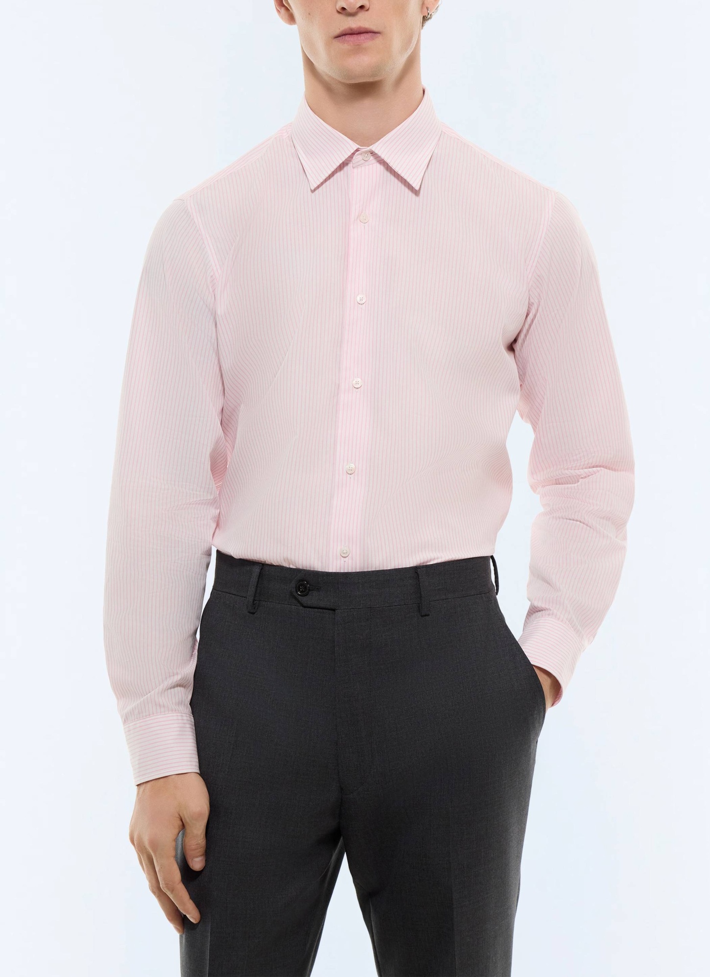 Men's shirt white double-twisted cotton poplin Fursac - H3AXAN-JH50-F006