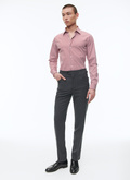 Cotton shirt with straight collar - H3AXAN-CH44-C013