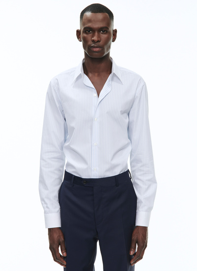Men's shirt white cotton poplin Fursac - H3ADAV-BH06-39