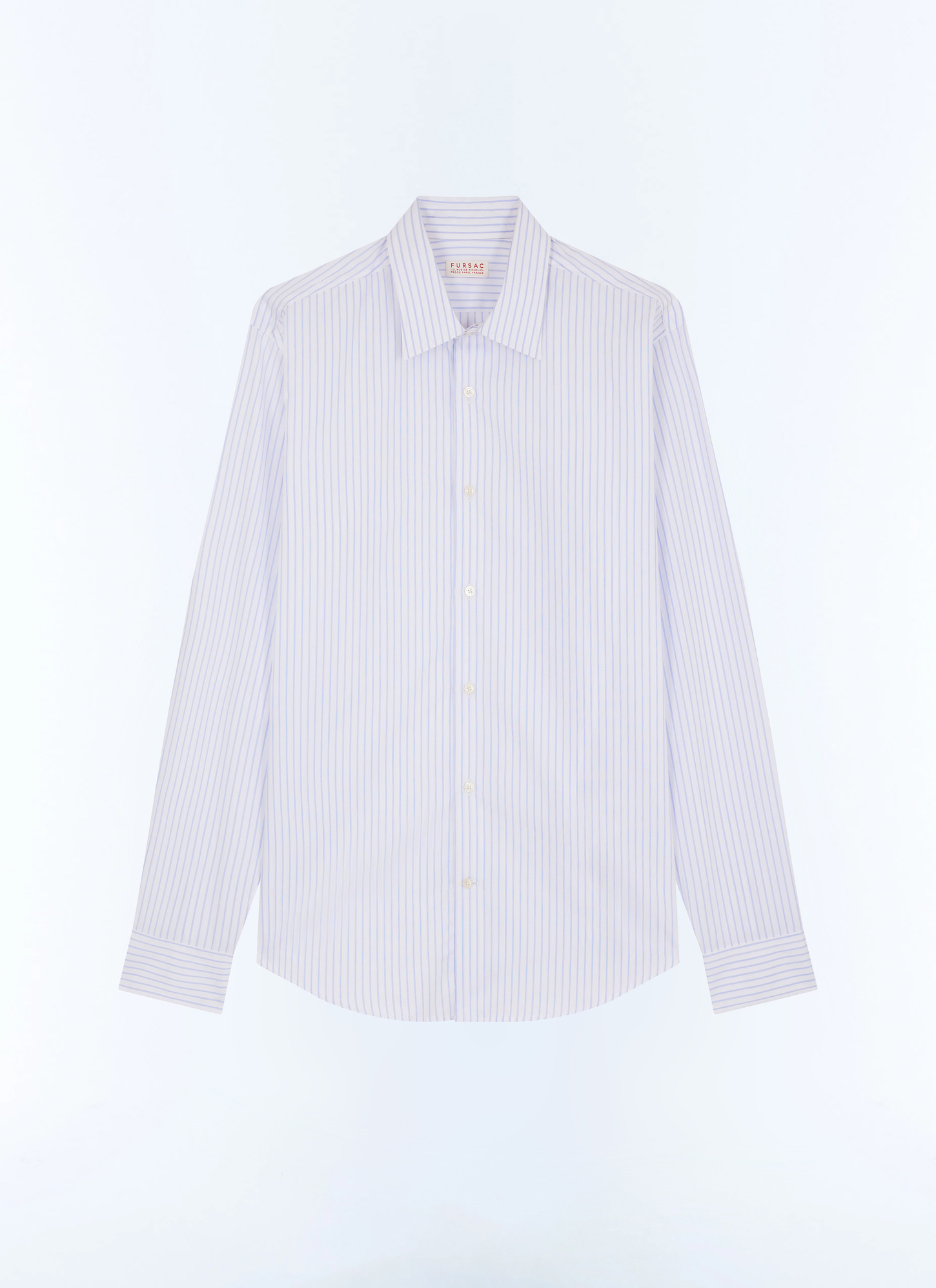 Men's blue, navy blue cotton poplin shirt Fursac - H3AXAN-GH14-D039