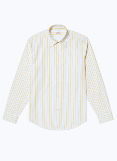 Men's white - yellow stripes shirt Fursac - H3ADAV-DH13-E005