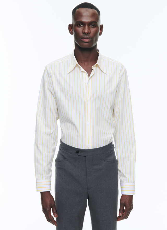Men's shirt white organic cotton poplin Fursac - H3ADAV-DH13-E005