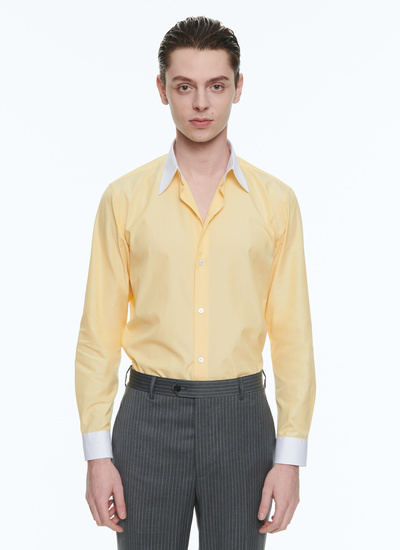 Men's shirt yellow cotton poplin Fursac - 23EH3ADAV-VH13/52