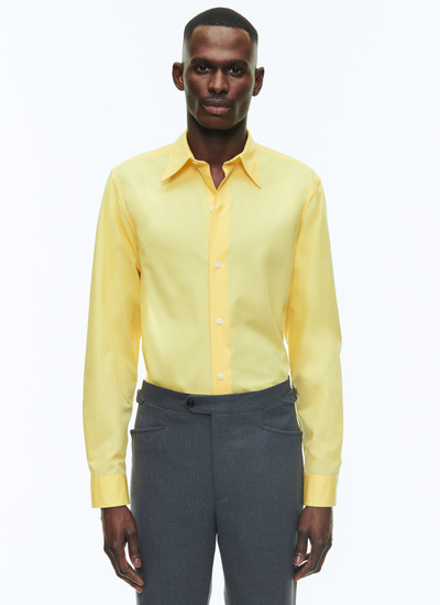 Men's shirt yellow cotton poplin Fursac - H3ADAV-DH17-E003