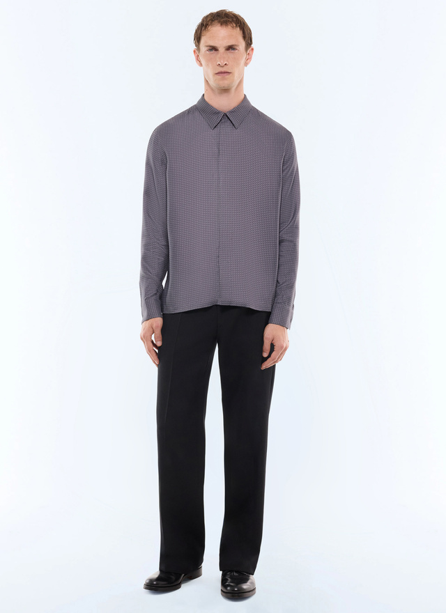 Men's anthracite shirt Fursac - H3LPAL-LH12-B021