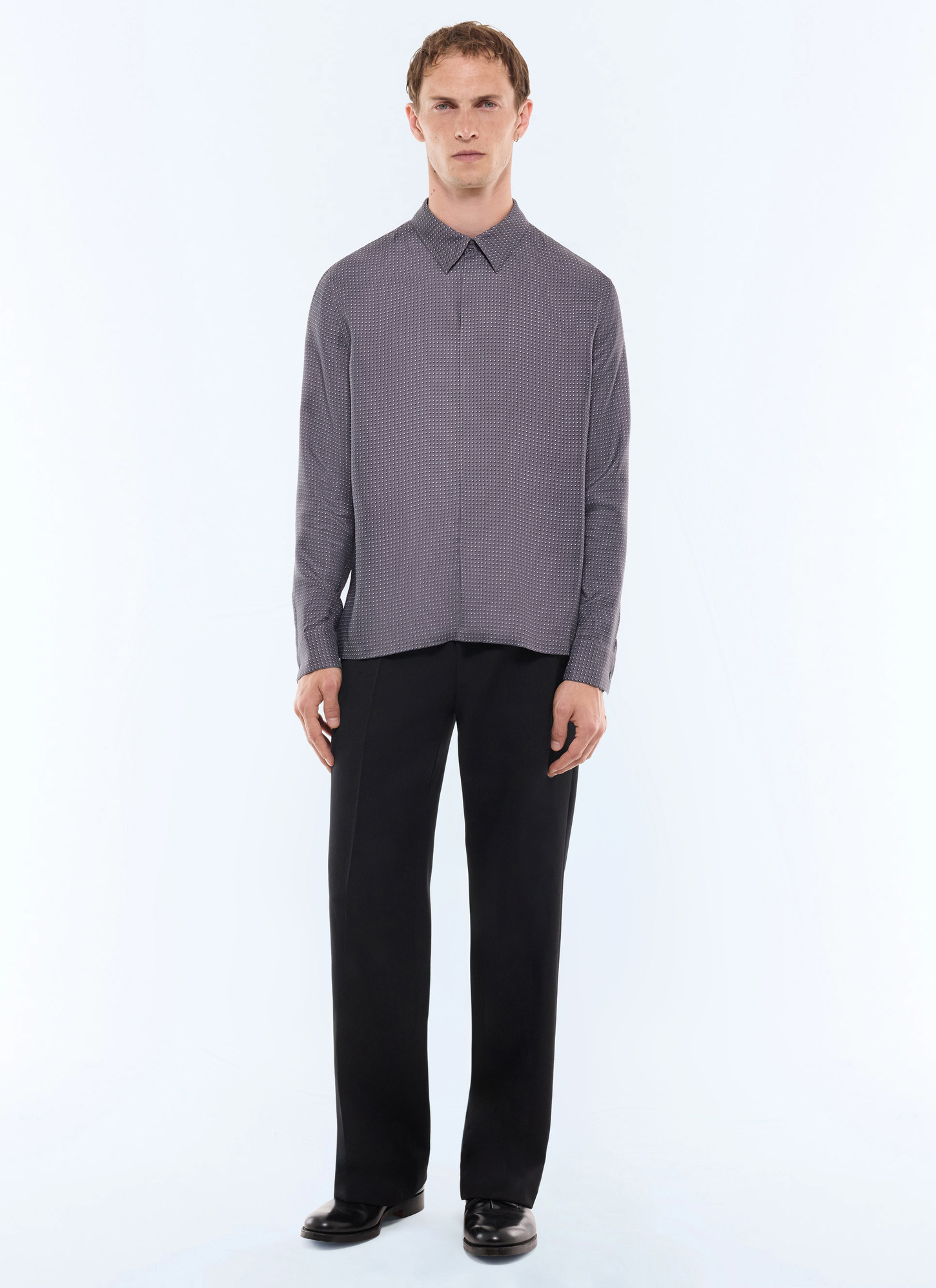 Men's anthracite shirt Fursac - H3LPAL-LH12-B021
