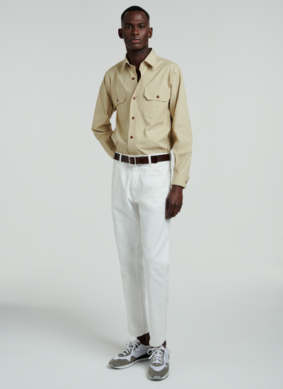 Men's beige shirt Fursac - H3VILI-VH08-08