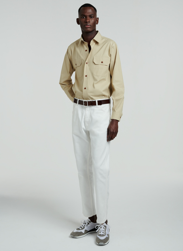 Men's beige shirt Fursac - H3VILI-VH08-08