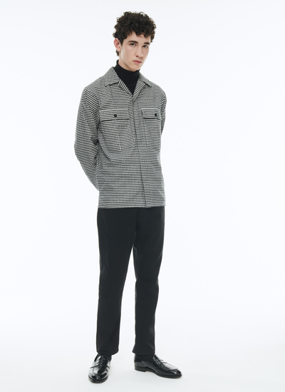 Men's black and white gingham shirt Fursac - H3CORT-CH09-B001