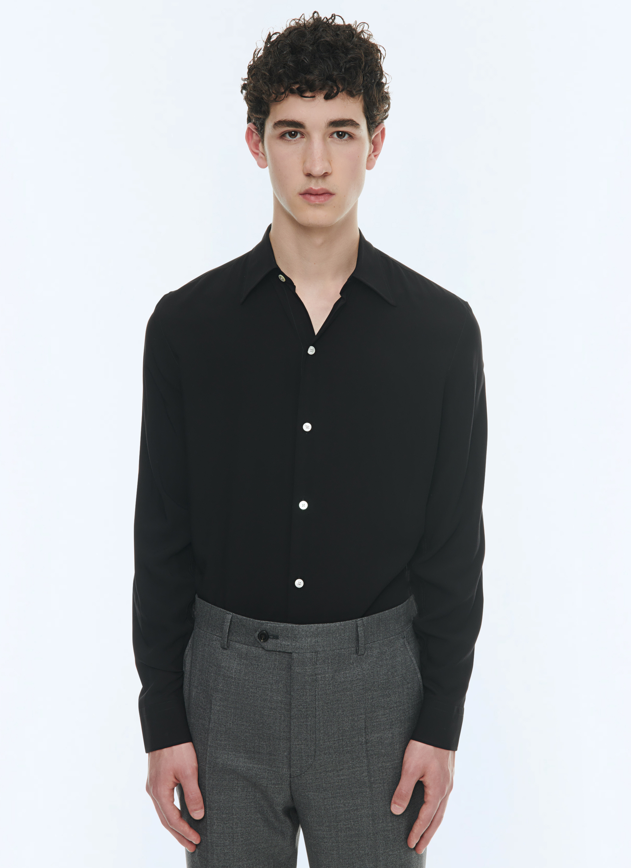 Black Casual Shirt for Men - Fursac - H3ADOV-AH04-20