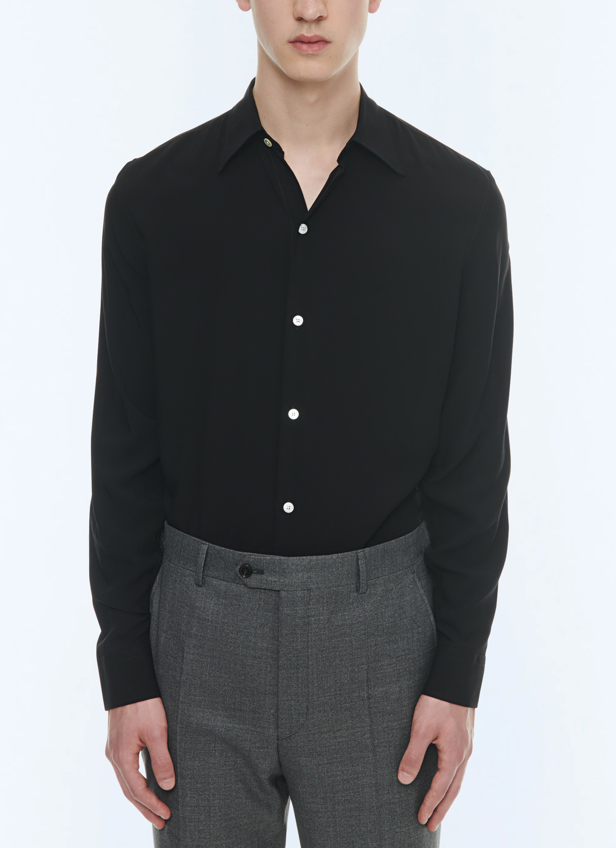 FURSAC - Viscose shirt - Men - Size S - Black - Wedding - Ceremony Collection - Fitted cut