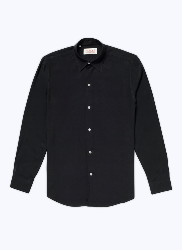 Men's black viscose shirt Fursac - H3ADOV-AH04-20