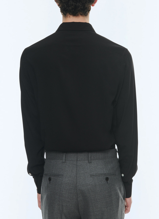Men's black viscose shirt Fursac - H3ADOV-AH04-20