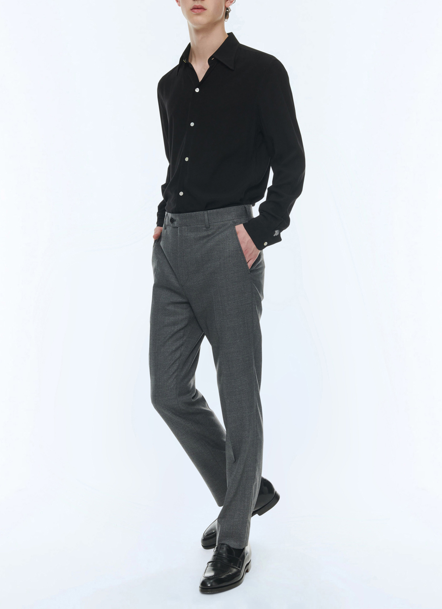 Men's black shirt Fursac - H3ADOV-AH04-20
