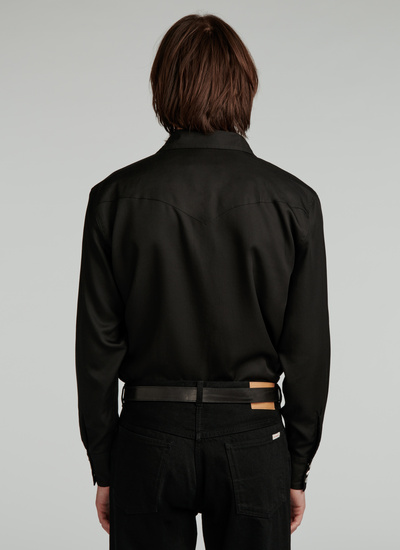 Men's black tencel lyocell shirt Fursac - H3VICE-VH10-20