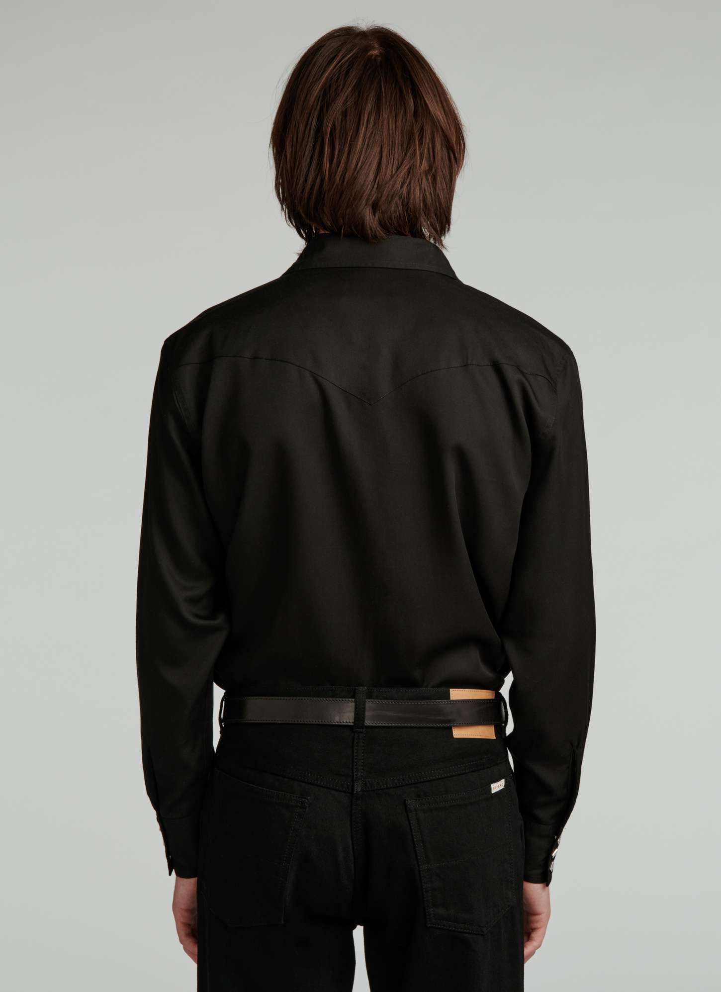 Men's black tencel lyocell shirt Fursac - H3VICE-VH10-20