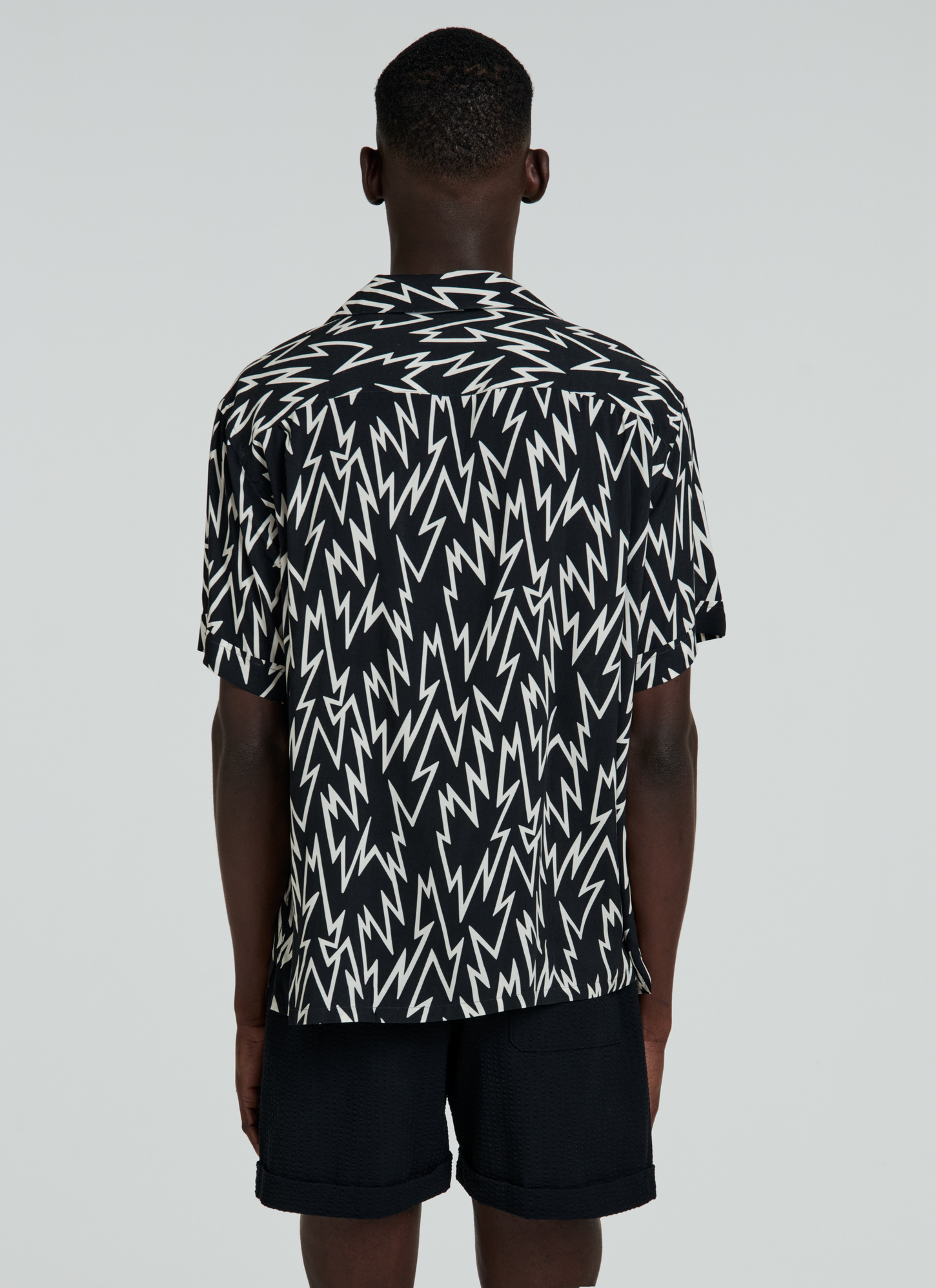 Men's black viscose shirt Fursac - H3VUNY-VH47-20