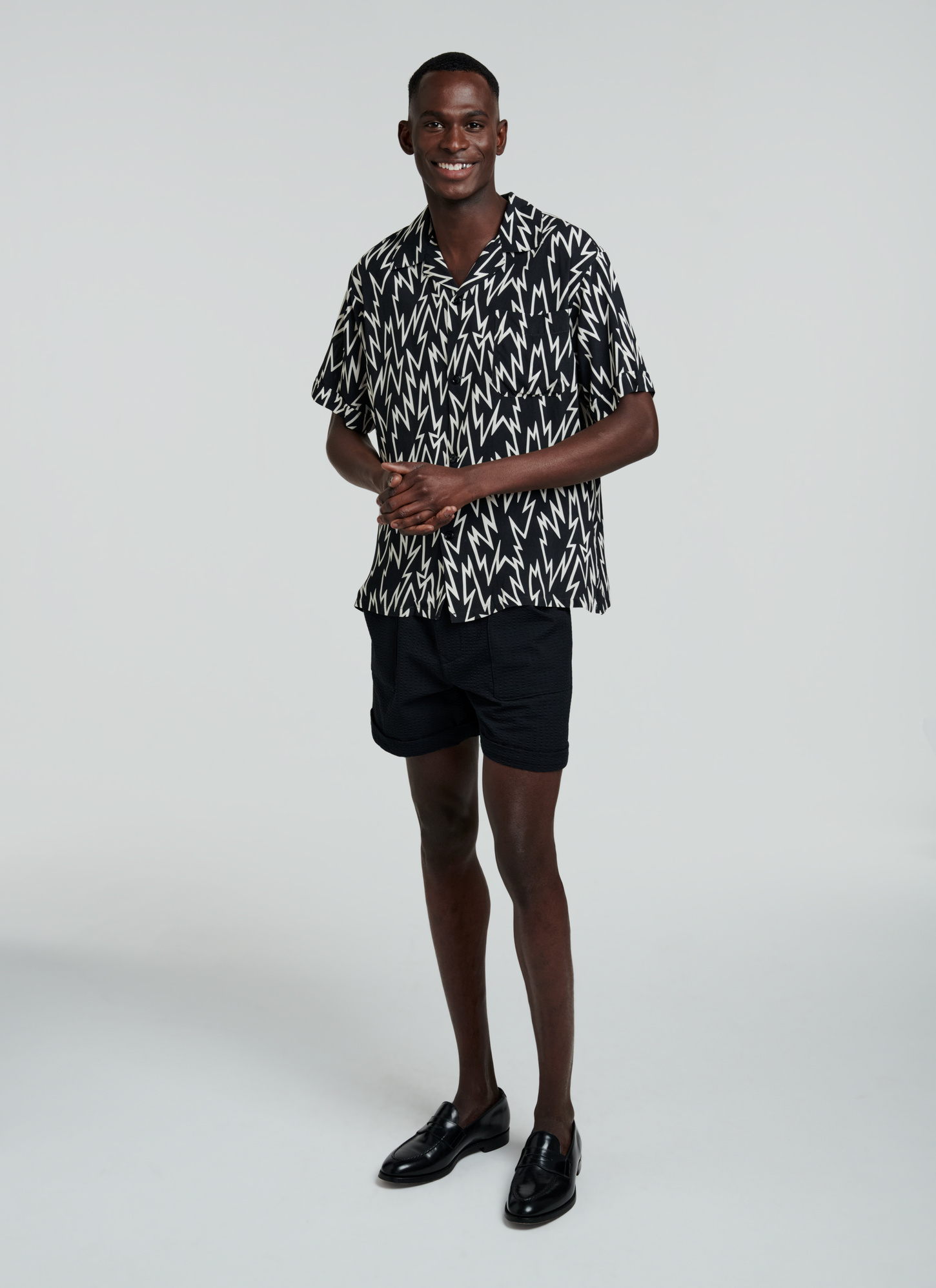 Men's shirt black viscose Fursac - H3VUNY-VH47-20