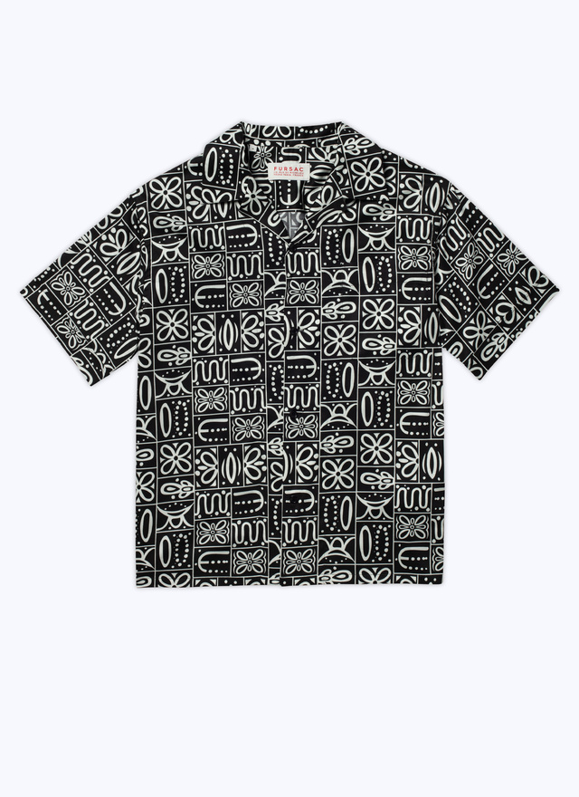NEW Louis Vuitton Supreme White Pattern Black Hawaiian Shirt