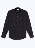 Velvet polka dots shirt with a swallow collar - H3ADAV-CH20-B020