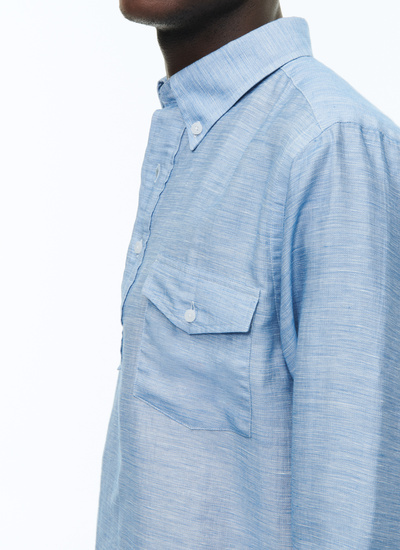 Men's blue shirt Fursac - H3CILI-DH03-D004