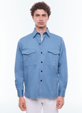 Cotton twill overshirt - H3EFAB-EH05-D028