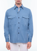 Cotton twill overshirt - H3EFAB-EH05-D028
