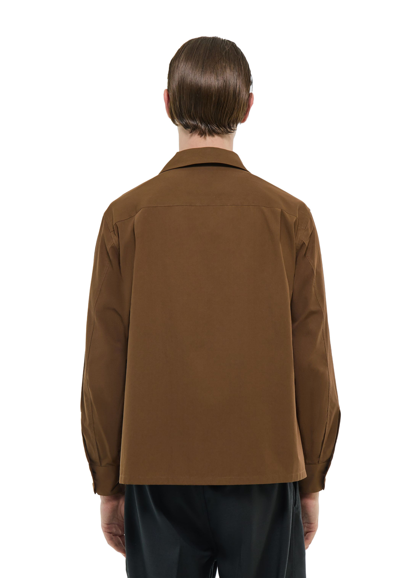 Men's brown certified viscose shirt Fursac - H3FURE-EH36-G018