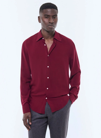Men's shirt burgundy ecovero viscose Fursac - H3ADOV-EH36-C014