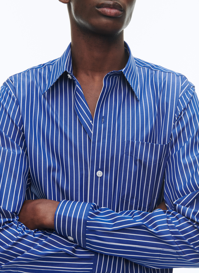 Men's cobalt blue shirt Fursac - H3VIBA-CH43-D022