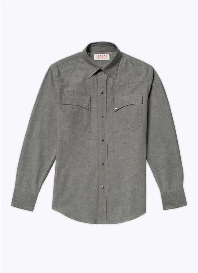 Men's dark grey shirt Fursac - H3BICE-BH14-29