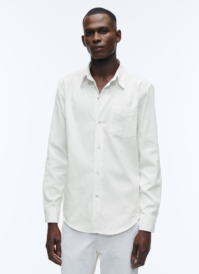 Men's shirt ecru cotton Fursac - 22HH3VIBA-AH29/02