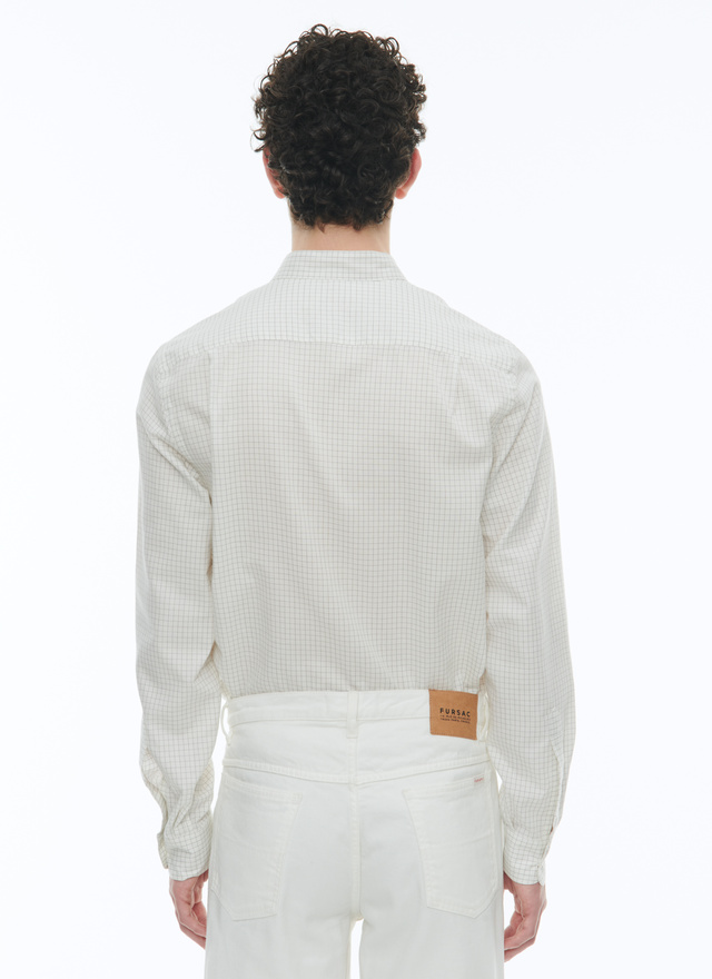 Men's brushed cotton and merino wool shirt Fursac - H3TIKA-CH08-A002
