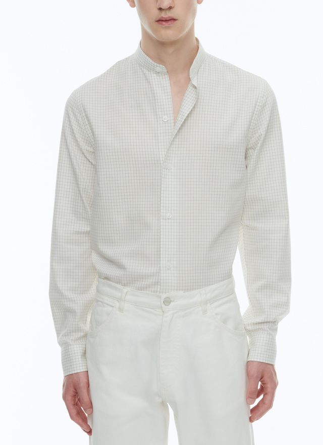 Men's brushed cotton and merino wool shirt Fursac - H3TIKA-CH08-A002