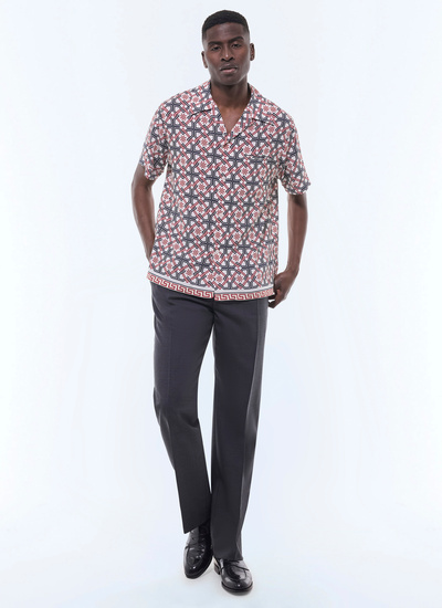 Men's ecru, blue and burgundy shirt Fursac - H3GUNY-GH22-A002