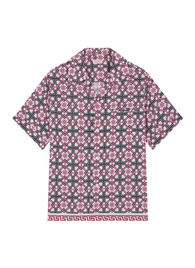 Men's red, bordeaux ecovero viscose shirt Fursac - H3GUNY-GH22-A002