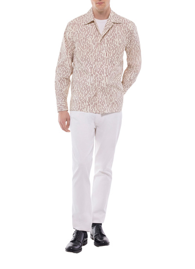 Men's ecru - burgundy patterns shirt Fursac - H3GILI-GH11-A002