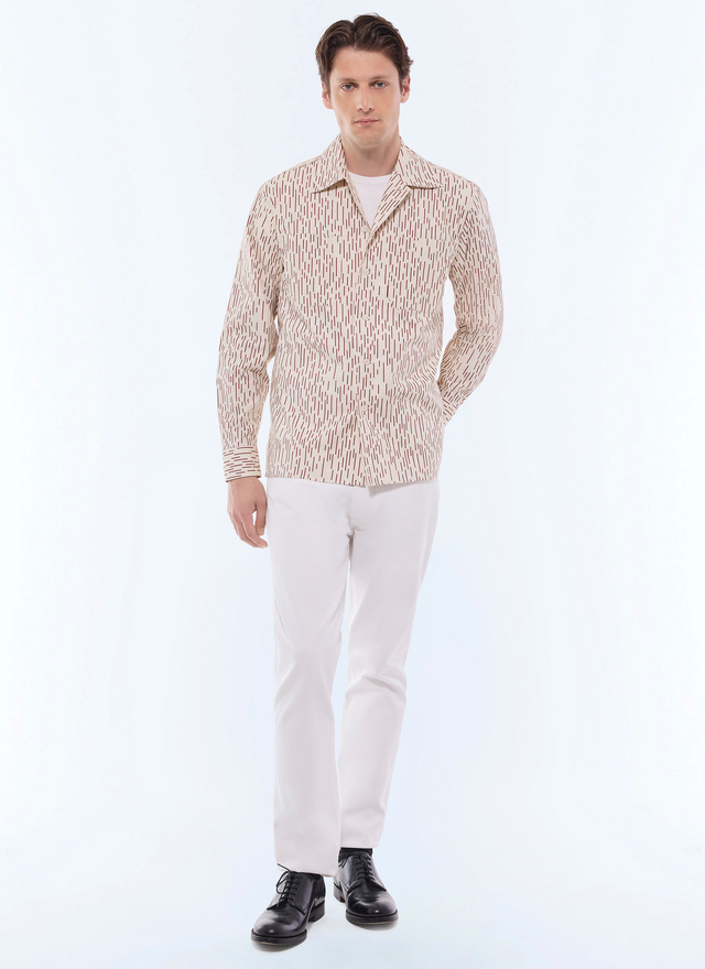 Men's ecru shirt Fursac - H3GILI-GH11-A002
