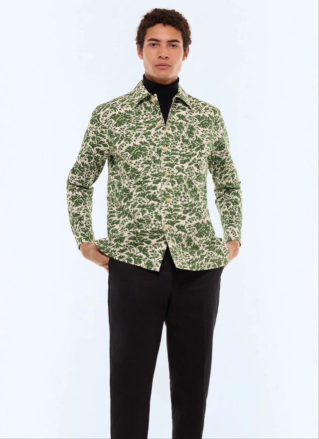 Men's shirt ecru cotton twill Fursac - H3GILI-GH18-H015