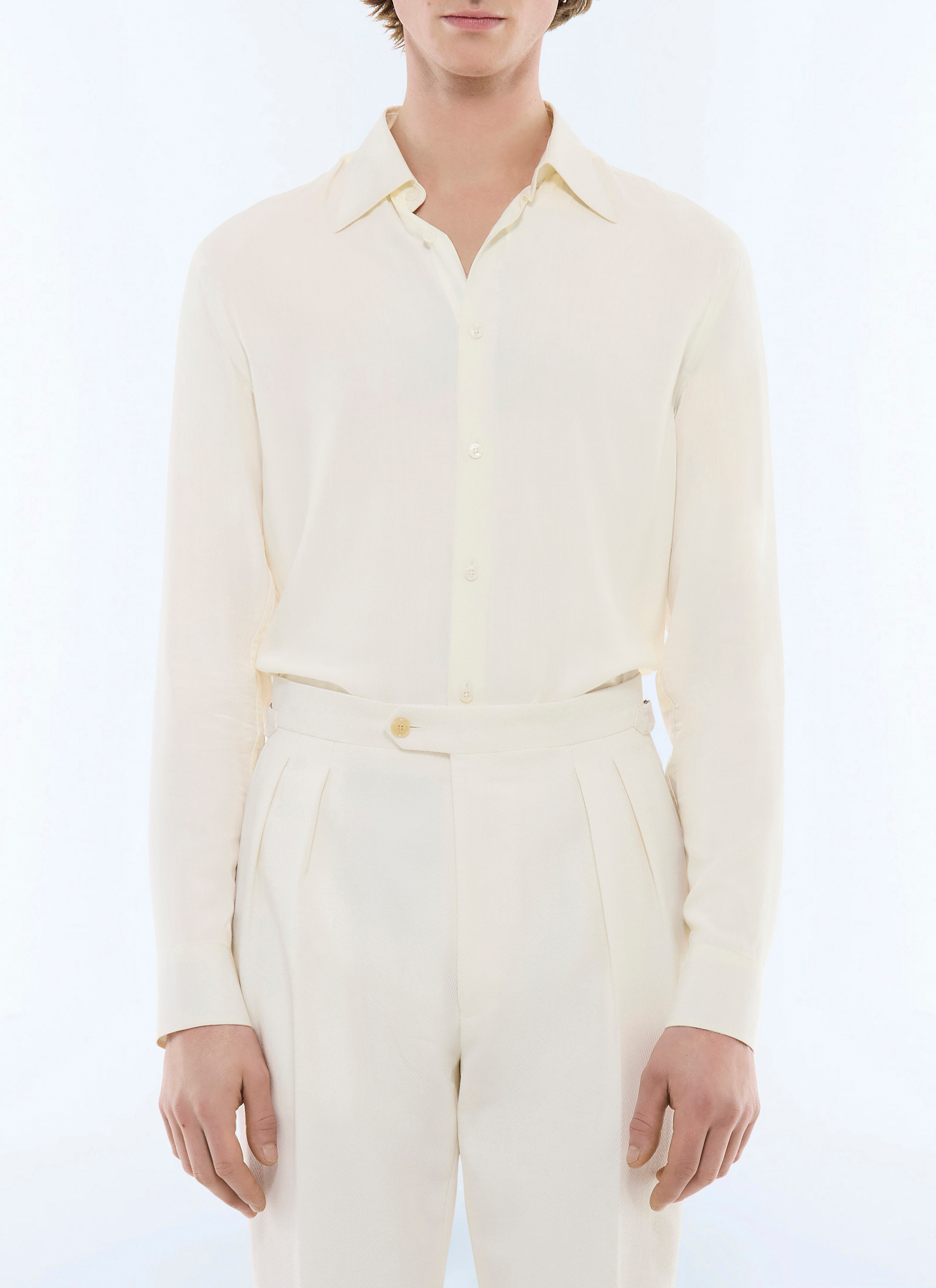 FURSAC - Shirt in certified viscose - Men - Size XL - White, Ecru - Fitted cut