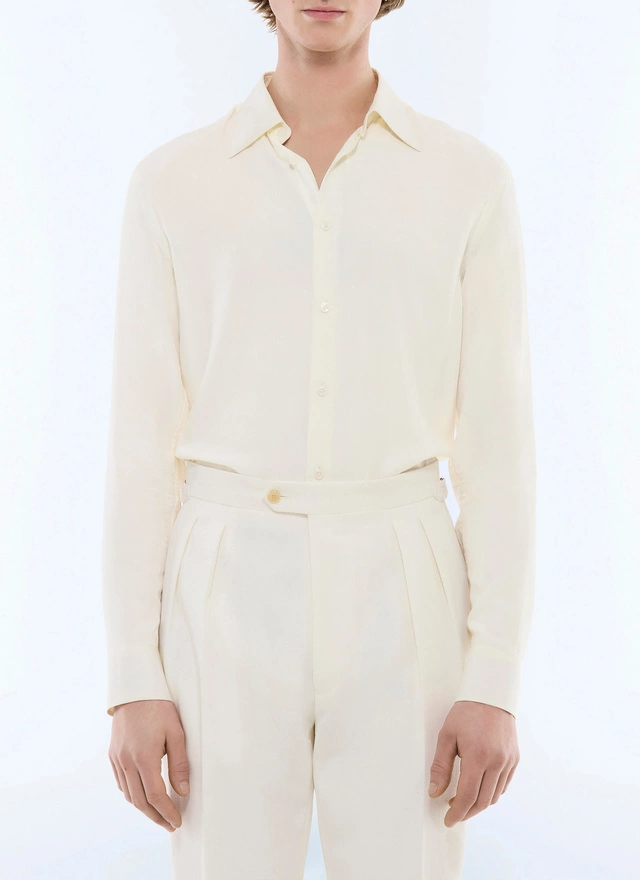 Men's shirt ecru ecovero viscose Fursac - H3ADOV-EH36-A002