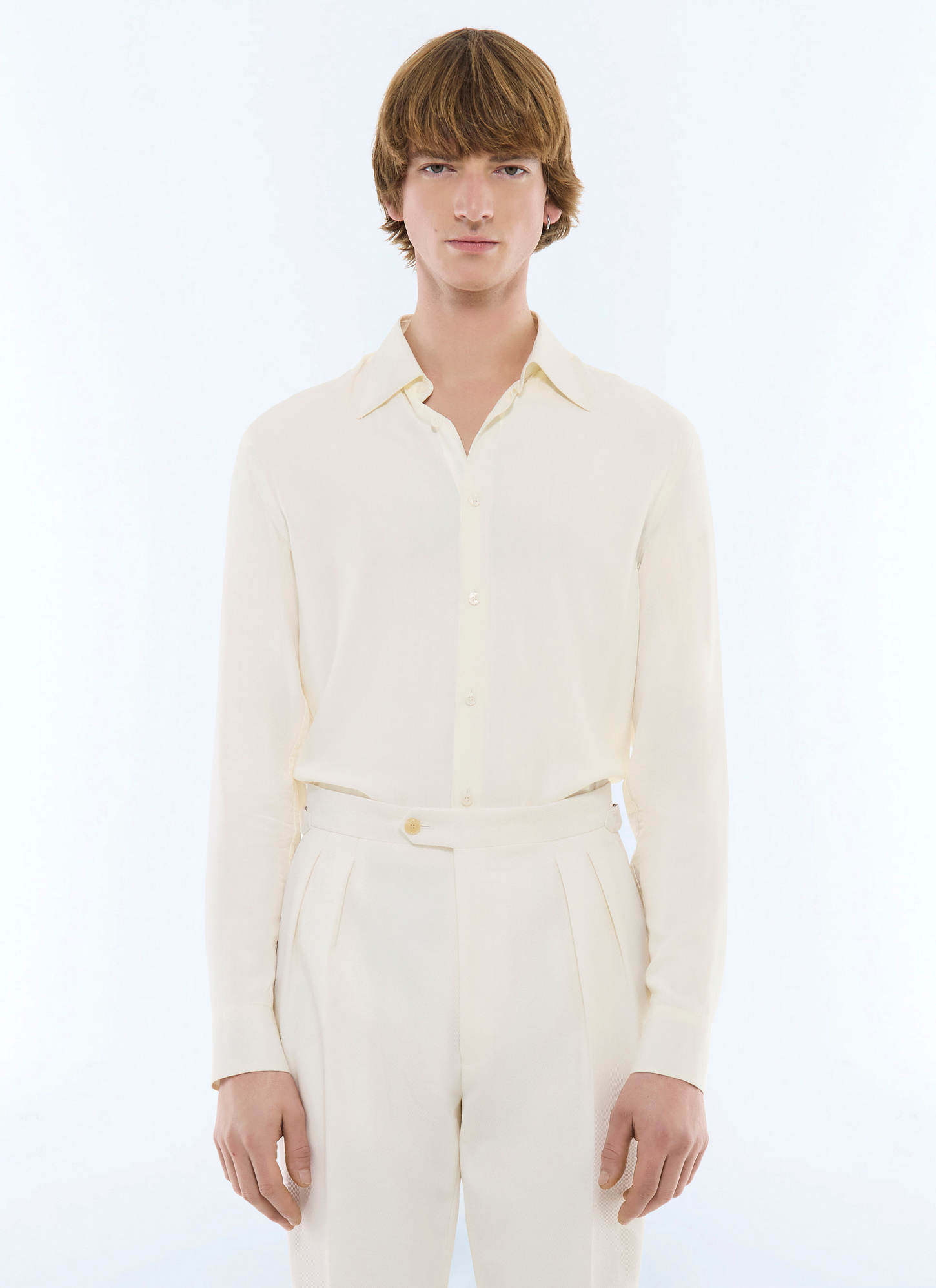 Men's shirt ecru ecovero viscose Fursac - H3ADOV-EH36-A002