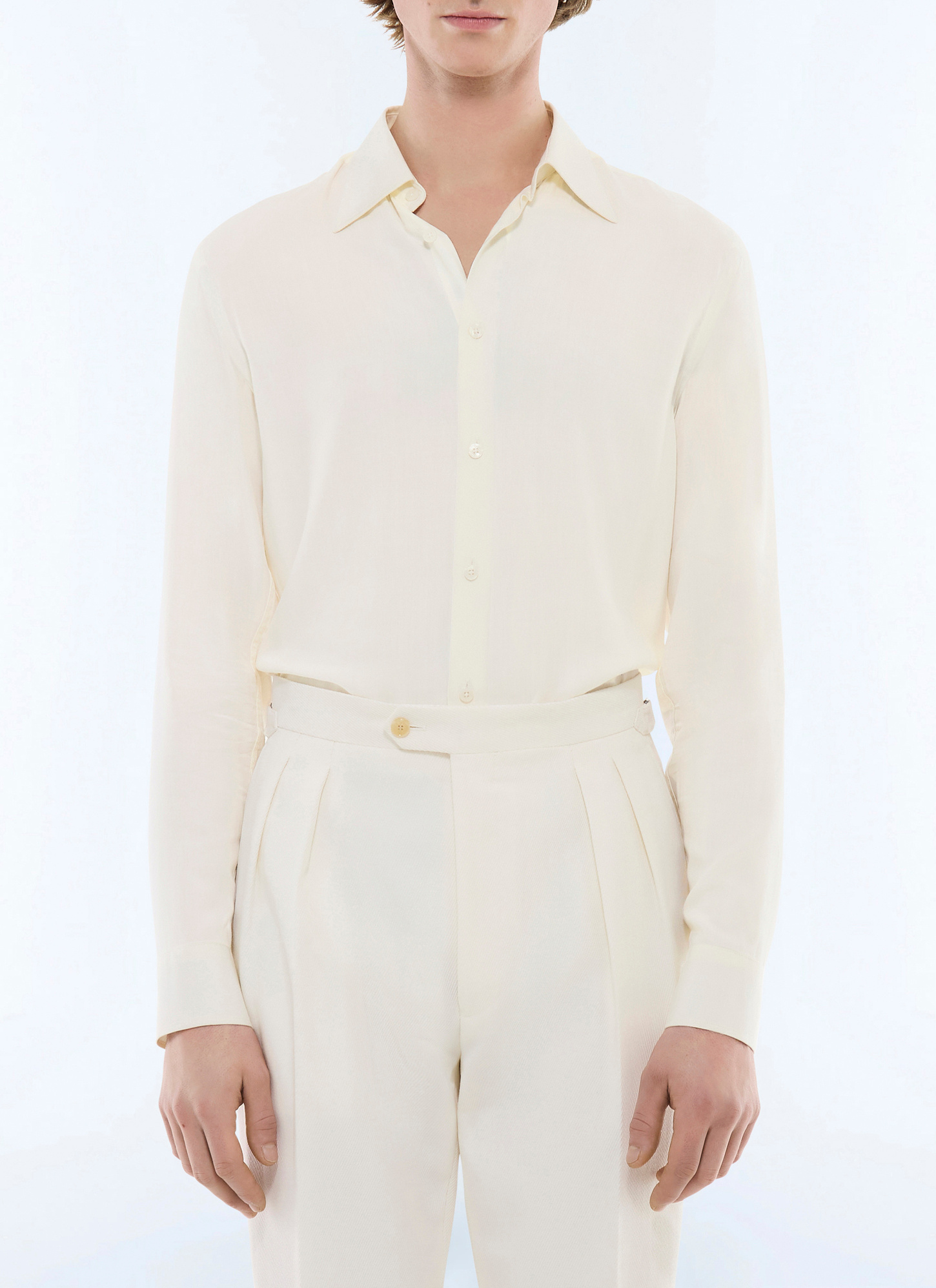 Men's shirt ecru ecovero viscose Fursac - H3ADOV-EH36-A002